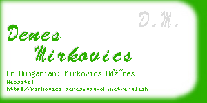 denes mirkovics business card